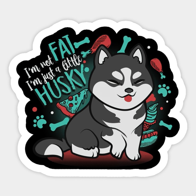 Im just a little husky Sticker by HillySeonard